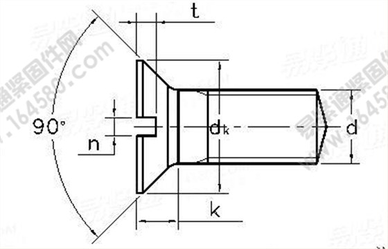 DIN 8245-1972 開槽沉頭螺釘適用於精密機械m0.4至m1.4