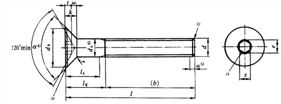 國標號gb/70.3-2000內六角沉頭螺絲，