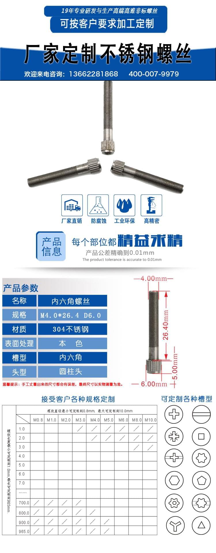 不鏽鋼內六角螺絲